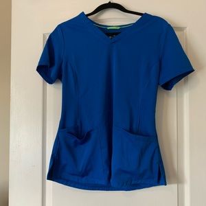 Healing Hands royal blue scrub top